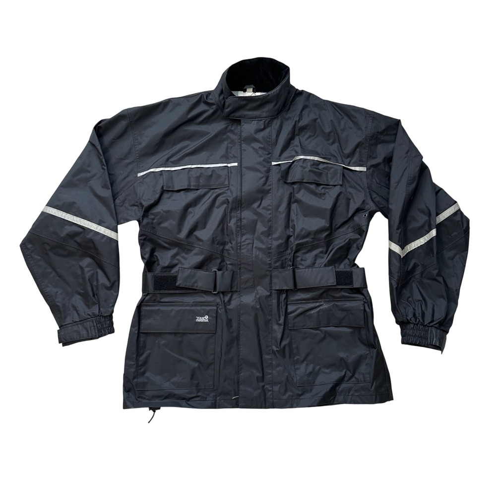 Tour Master Riding Apparel Motorcycle Jacket‎ Black Reflective Men's Size Large